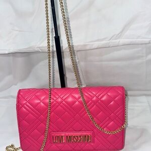 Love Moschino Pink Quilted Chain Bag